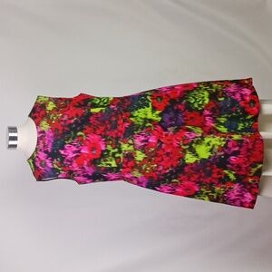 Carolina Herrera Multi Floral Sheath Dress.